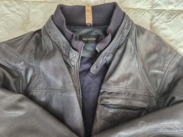 giubbotto di pelle blu