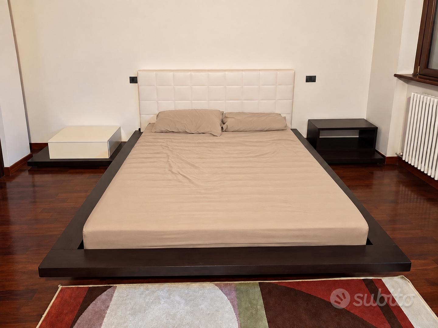 Letto matrimoniale semifuton di design in legno - Arredamento e ...