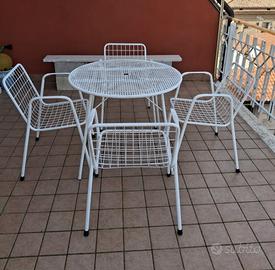 tavolo rotondo da esterno con 4 sedie 