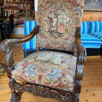 Sedia fiamminga antica in noce