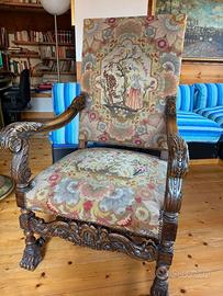 Sedia fiamminga antica in noce