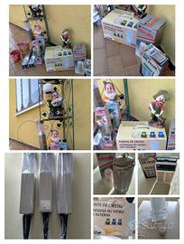 set per giardino gnomi lampade mobiletto