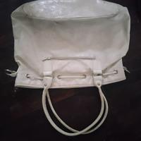 Borsa Donna vera pell motorcycle Giant Tote bianca