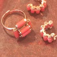 anello e orecchini  Corallo 