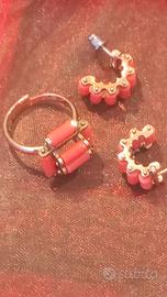anello e orecchini  Corallo 