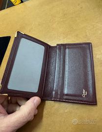 Portafoglio Cartier originale in pelle bordeaux