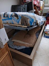 letto singolo contenitore 