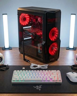 Postazione gaming completa - Pc, mouse,tastiera ec