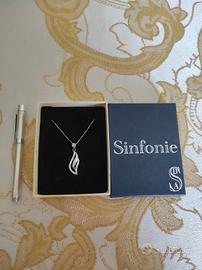 Collana e mini penna argento 925