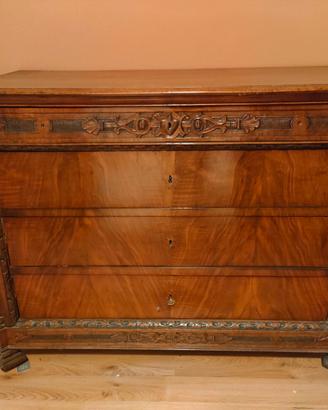 Antico comò cassettone in legno