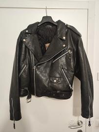 giubbotto unisex chiodo in pelle nera 