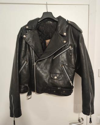 giubbotto unisex chiodo in pelle nera 