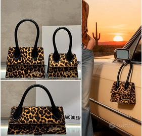Borsa jacquemus con stampa leopardata