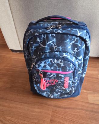 Zaino trolley Seven Shiny Girl scuola blu/rosa 