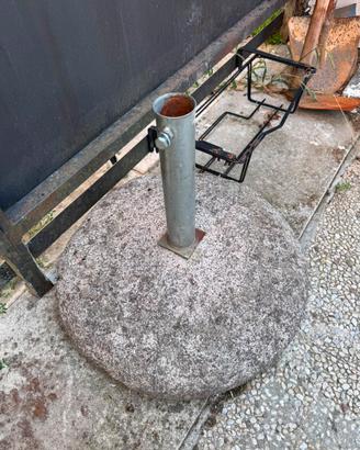 Base ombrellone in cemento + ombrello (scheletro)