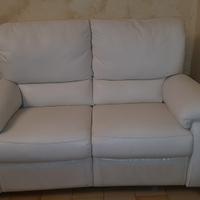 Divano a due 2 Posti Reclinabile Relax Bianco
