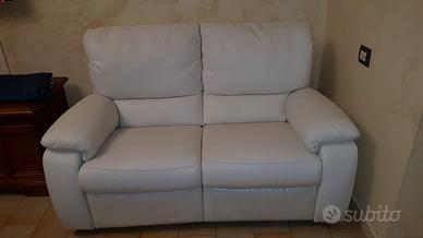 Divano a due 2 Posti Reclinabile Relax Bianco