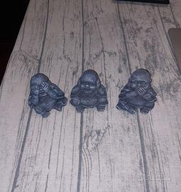 Statuette Buddha (Budai) in Polvere di Pietra