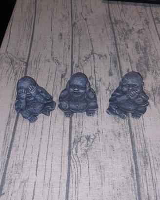 Statuette Buddha (Budai) in Polvere di Pietra