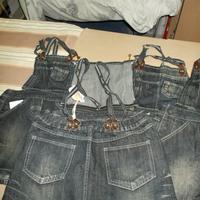 5 pz salopette jeans gonna bimba ragazza abbigliam