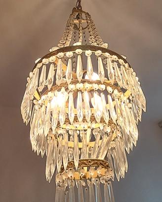 lampadario 3 lampadine vintage