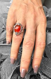 Anello vintage argento e corniola naturale