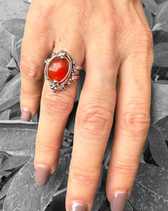 Anello vintage argento e corniola naturale