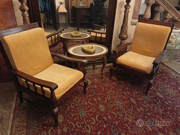 coppia di poltrone in velluto