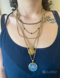 Collana multifilo dorata
