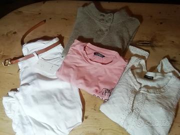 Lotto di 4 pz, tg. XS/S, 2 golfino, pantaloni, top