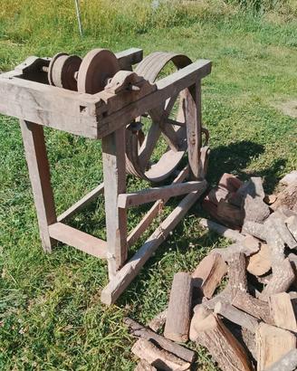 Arrotino antico manuale di legno