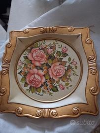 vassoio o quadro via veneto dipinto a mano 
