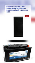 Pannello nds 165w e batteria al gel exide gel 80ah