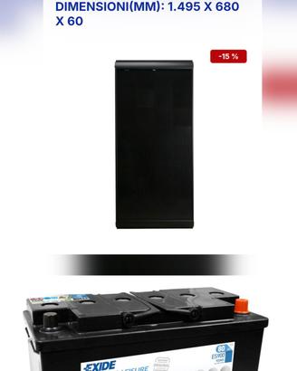 Pannello nds 165w e batteria al gel exide gel 80ah