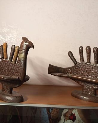 coppia di fagiani vintage portaposate 