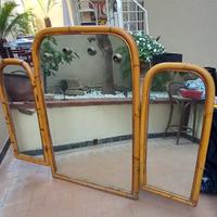 specchio vintage in bamboo