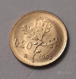 20 lire 1982 senza firma dell’incisore