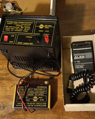 materiale CB amplificatore microfono alimentatore 