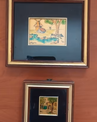 Coppia di Quadretti Vintage Daniel  Serigrafia oro