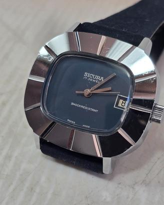 Orologio Vintage Sicura anni 70 NOS raro quadrante