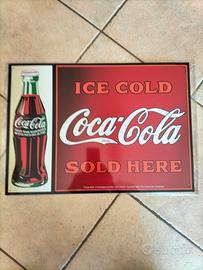 Insegna in metallo vintage Coca cola 