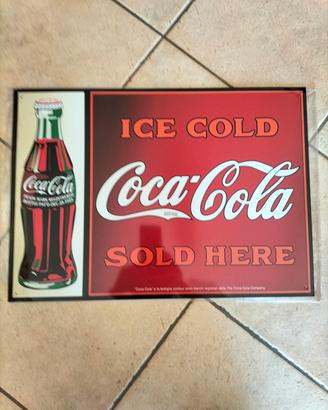 Insegna in metallo vintage Coca cola 