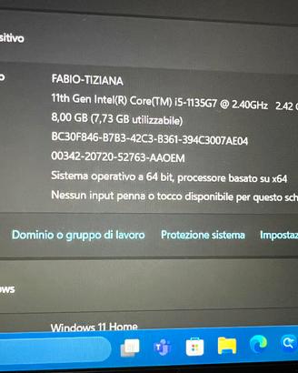 Samsung Galaxy Book 15,6”, i5, 11ª generazione