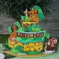 Torta scenografica 3 piani Re Leone Simba