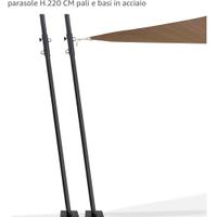 Set di 4 pali per tenda parasole e basi in acciaio