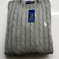 Maglione Ralph Lauren grigio a trecce nuovo donna
