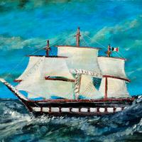 Il veliero dipinto su tela 