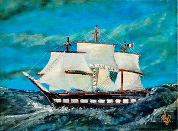 Il veliero dipinto su tela 