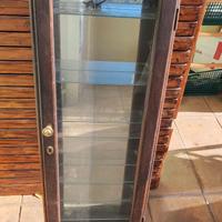 bacheca vetro e legno vintage