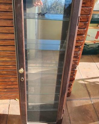 bacheca vetro e legno vintage